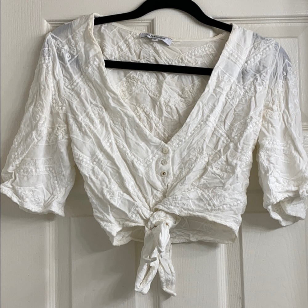 Size M White Crop Top